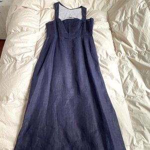 100% Linen Goessl Dirndl Dress Navy
